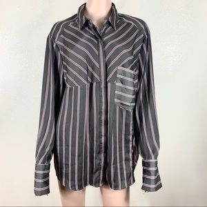 Free People Striped Button Down